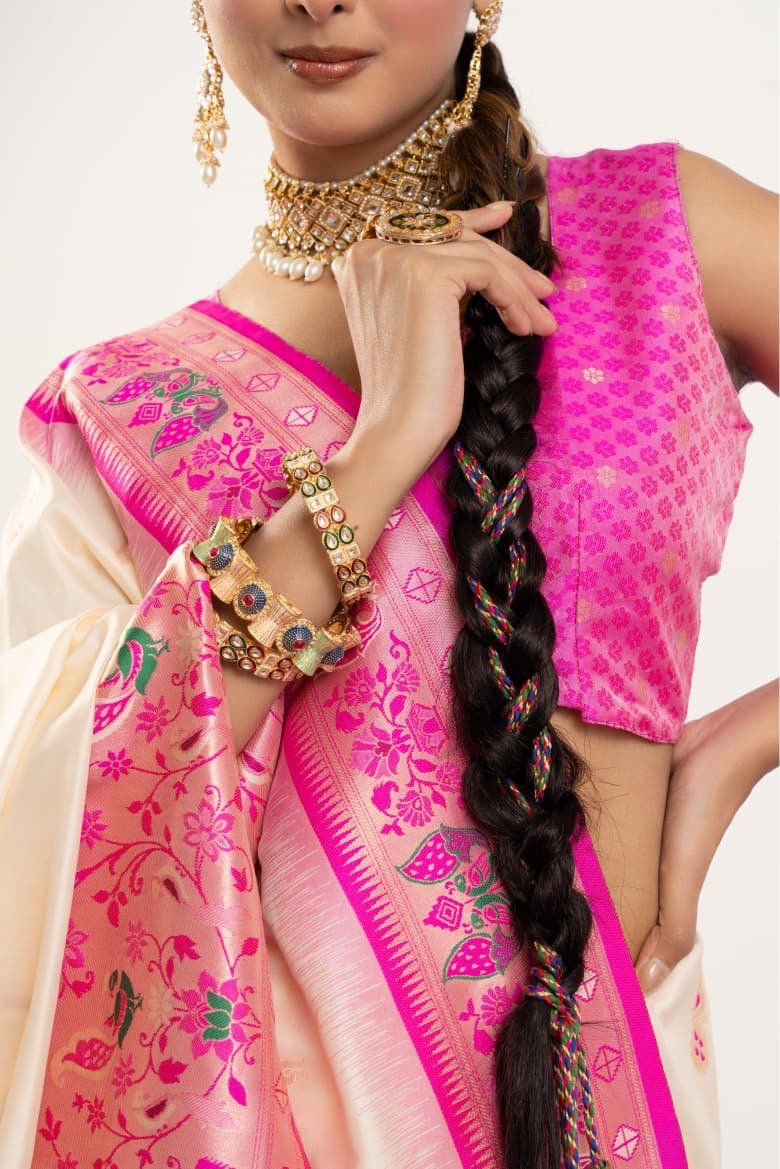 VAISHU - Banarasi Paithani Silk Saree - Image 4