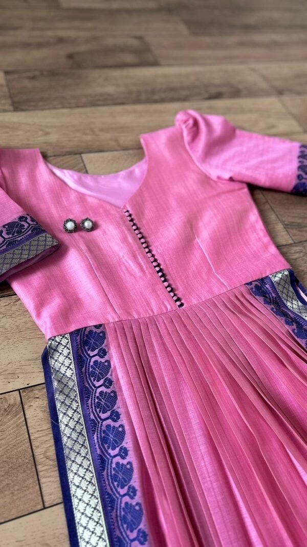 Iyla pink kanchi cotton suit - Image 10
