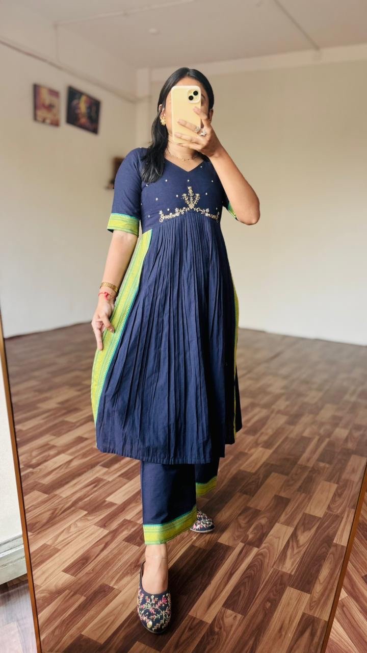 Ziya Mangalagiri handloom cotton kurti pant set - Image 7
