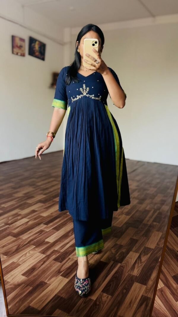 Ziya Mangalagiri handloom cotton kurti pant set - Image 4