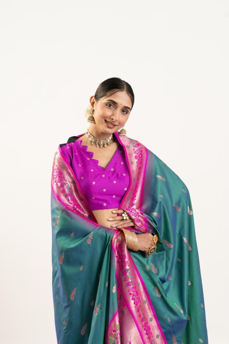 VAISHU - Banarasi Paithani Silk Saree - Image 8