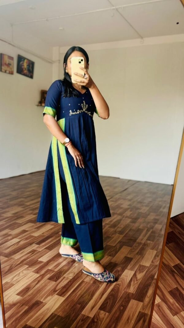 Ziya Mangalagiri handloom cotton kurti pant set - Image 3