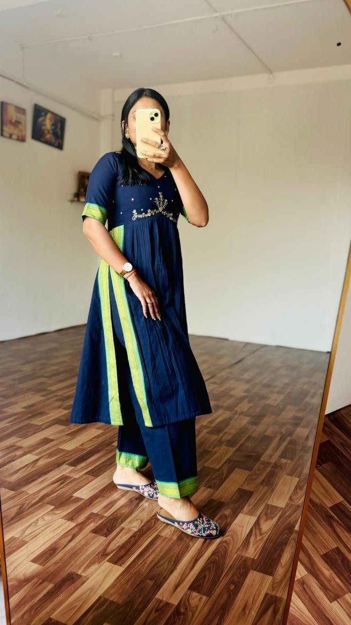 Ziya Mangalagiri handloom cotton kurti pant set - Image 3