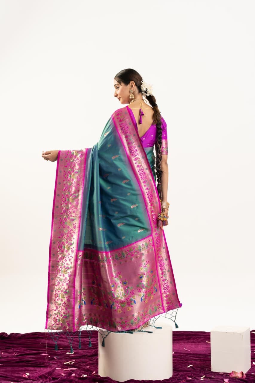 VAISHU - Banarasi Paithani Silk Saree - Image 15