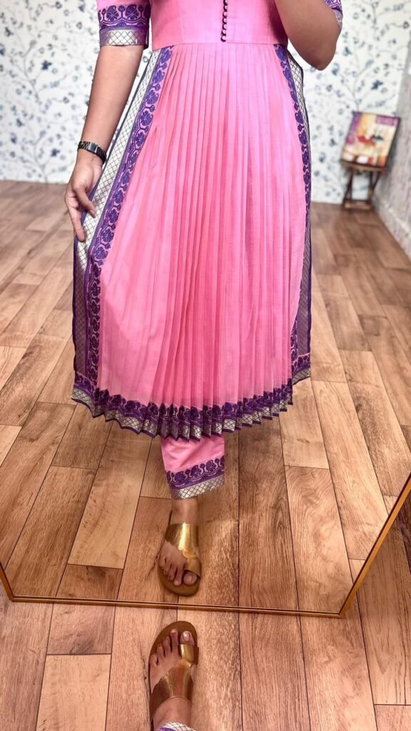 Iyla pink kanchi cotton suit