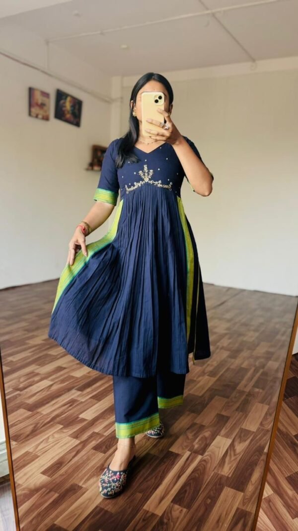 Ziya Mangalagiri handloom cotton kurti pant set - Image 6