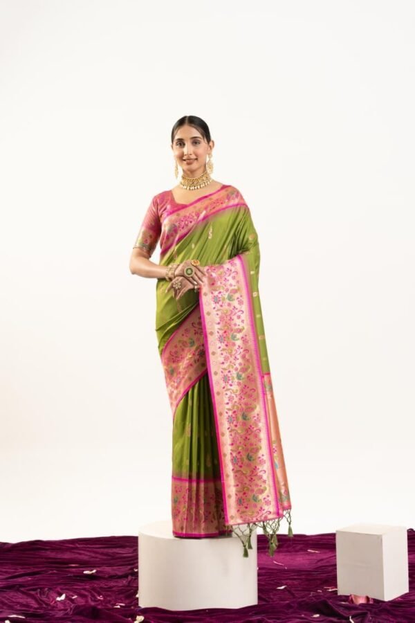 VAISHU - Banarasi Paithani Silk Saree - Image 7
