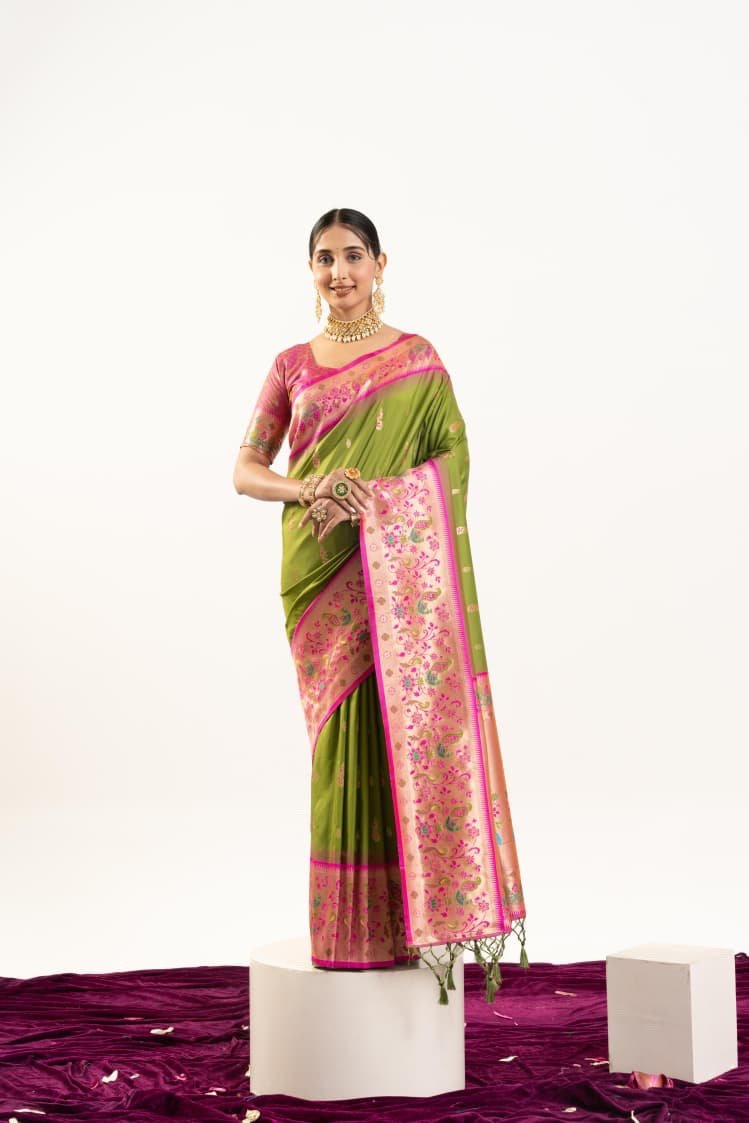 VAISHU - Banarasi Paithani Silk Saree - Image 7