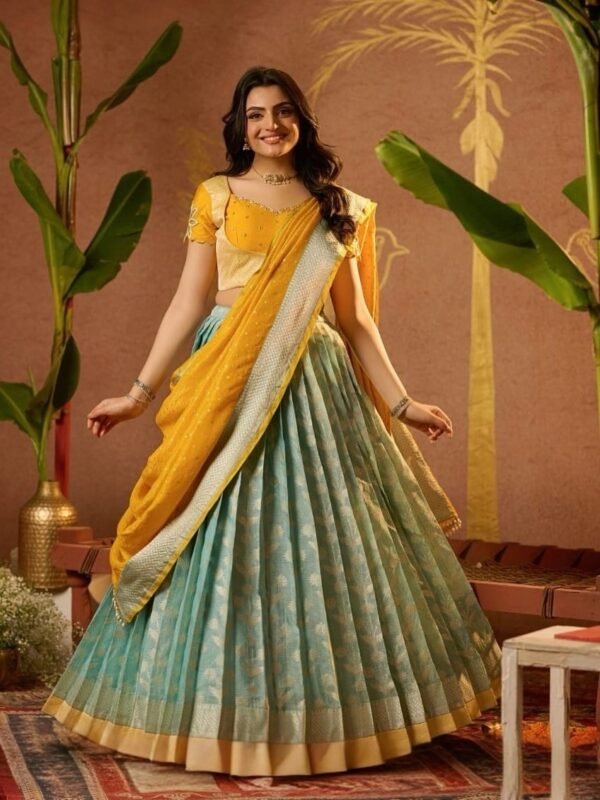 Banupriya kota zari silk lehenga set - Image 4