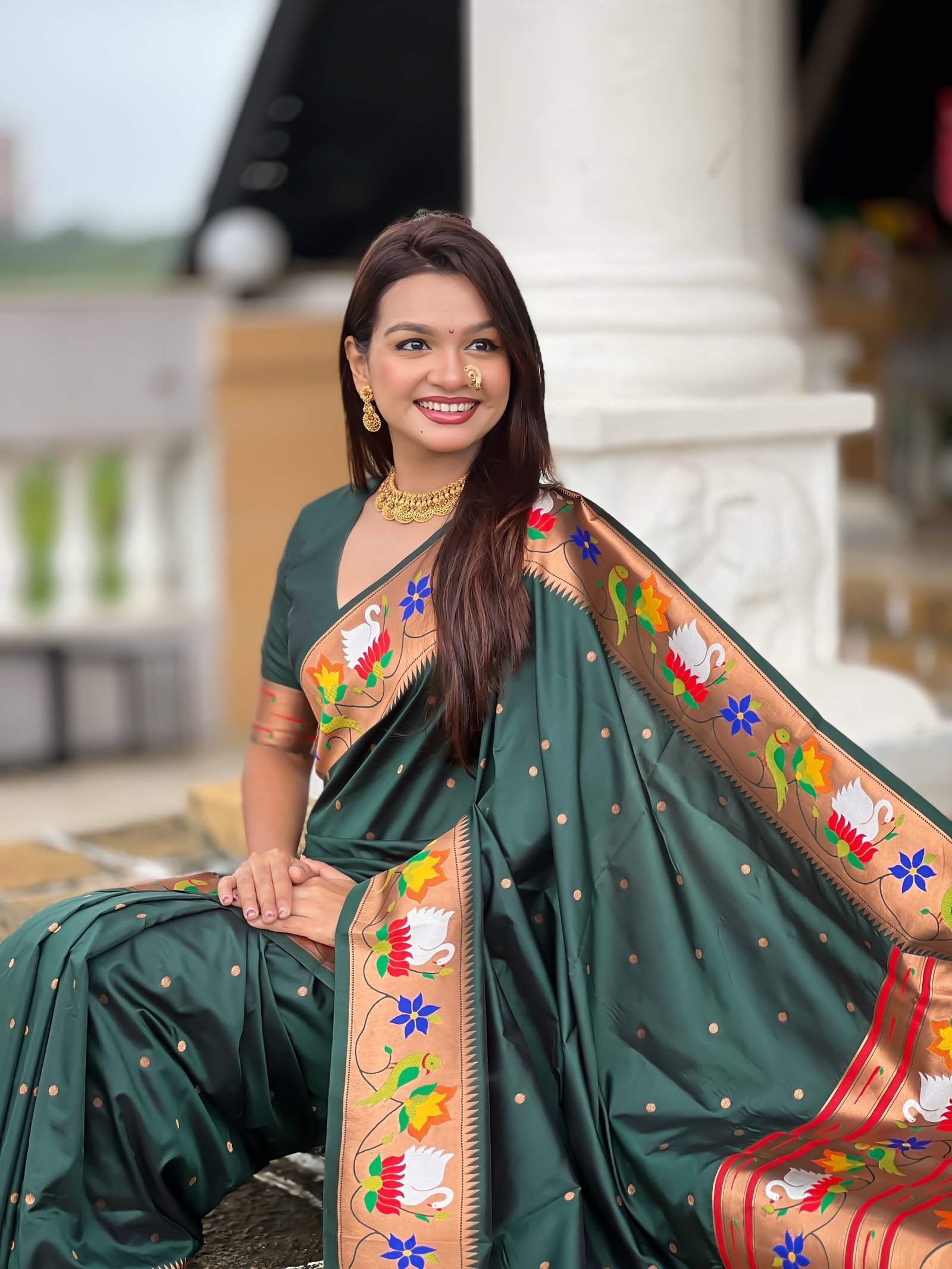 TANVI - Bottle green - Image 1