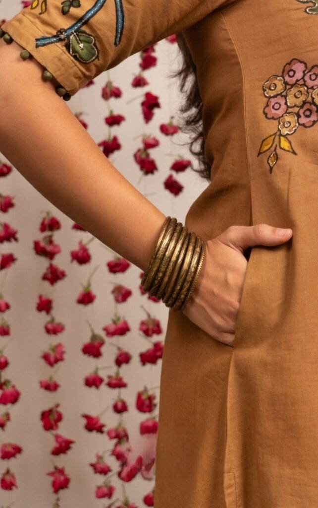 Rishha Kurta Set In Ochre Yellow