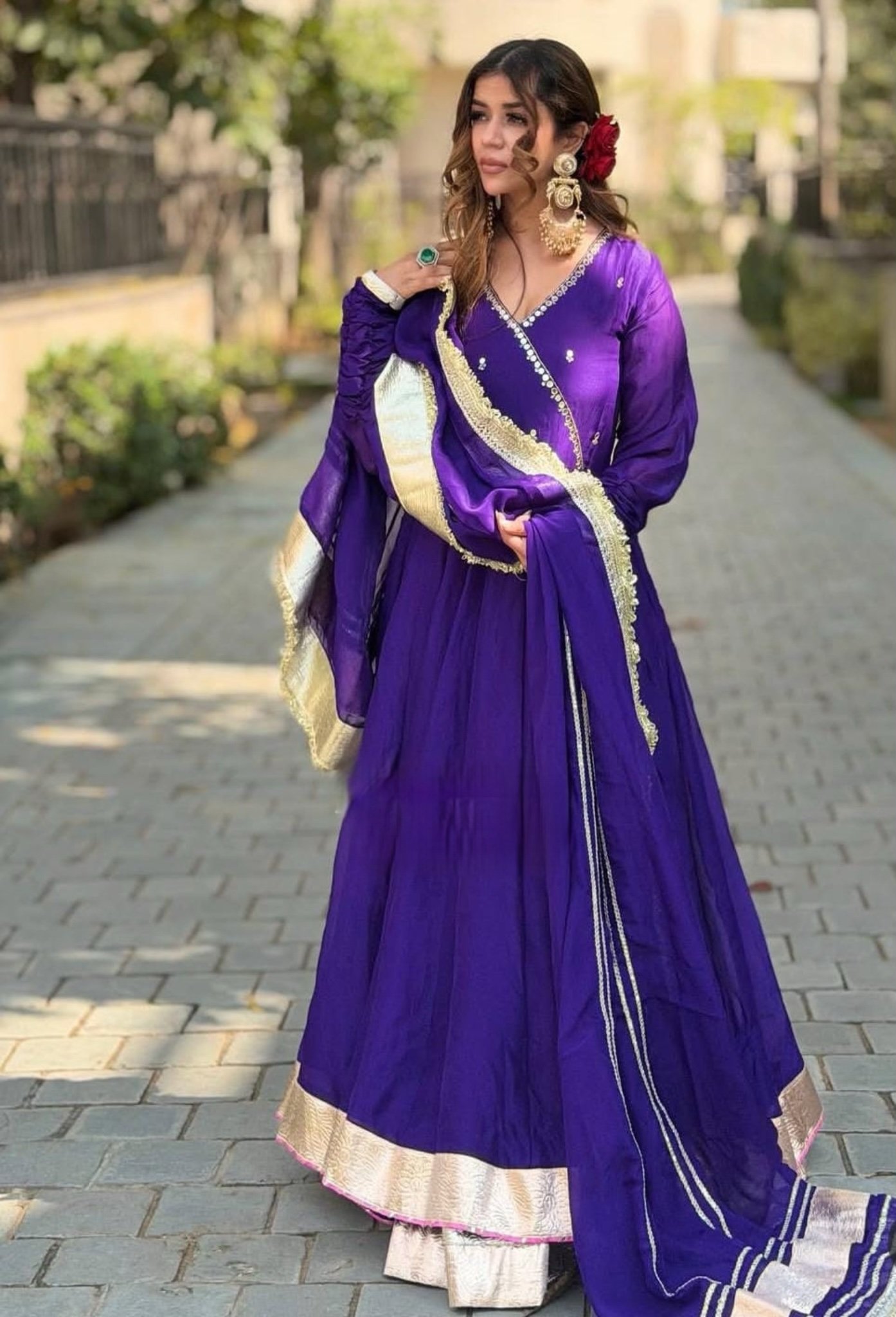 HASEENA - Purple Georgette suit set - Image 2