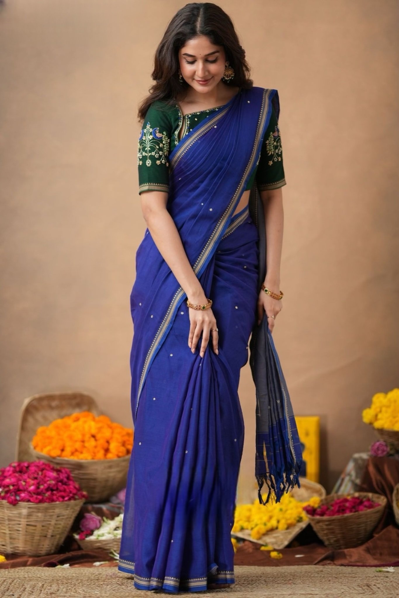 Ahrana 2-In-1 Cotton Half Saree - Image 2