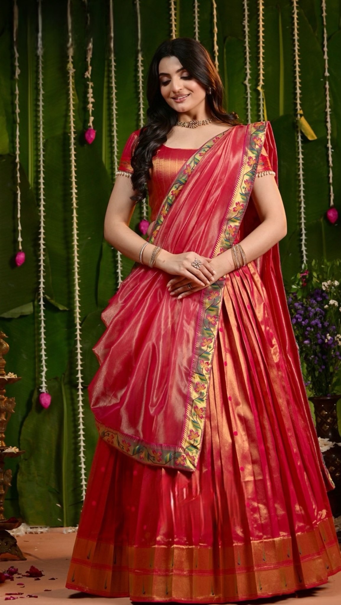 Veda 2 in 1 Silk Lehenga set with Jacket - Image 1