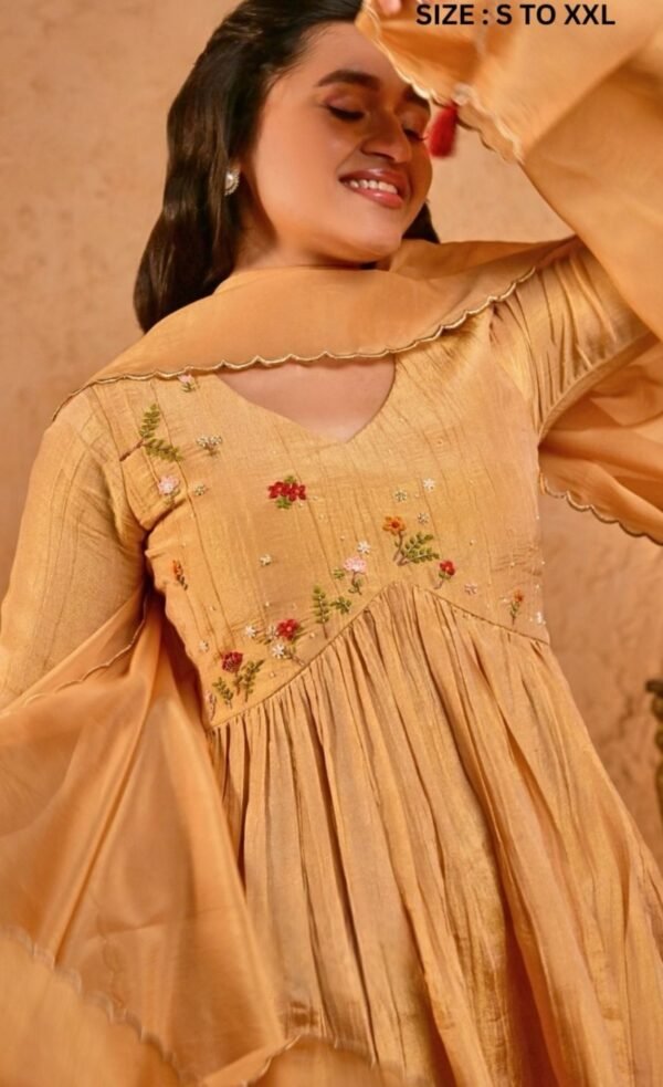 Kamini Kurta Plazo In Yellow - Image 3