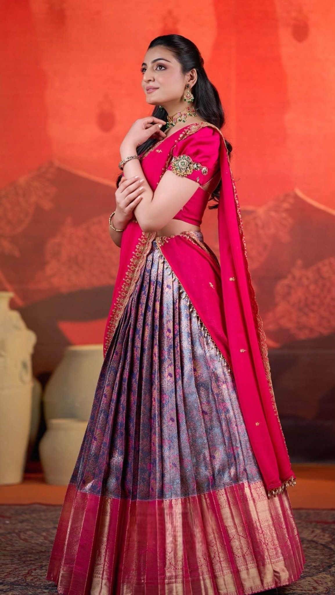 Rahana Banarasi Lehenga Set in PInk - Image 3