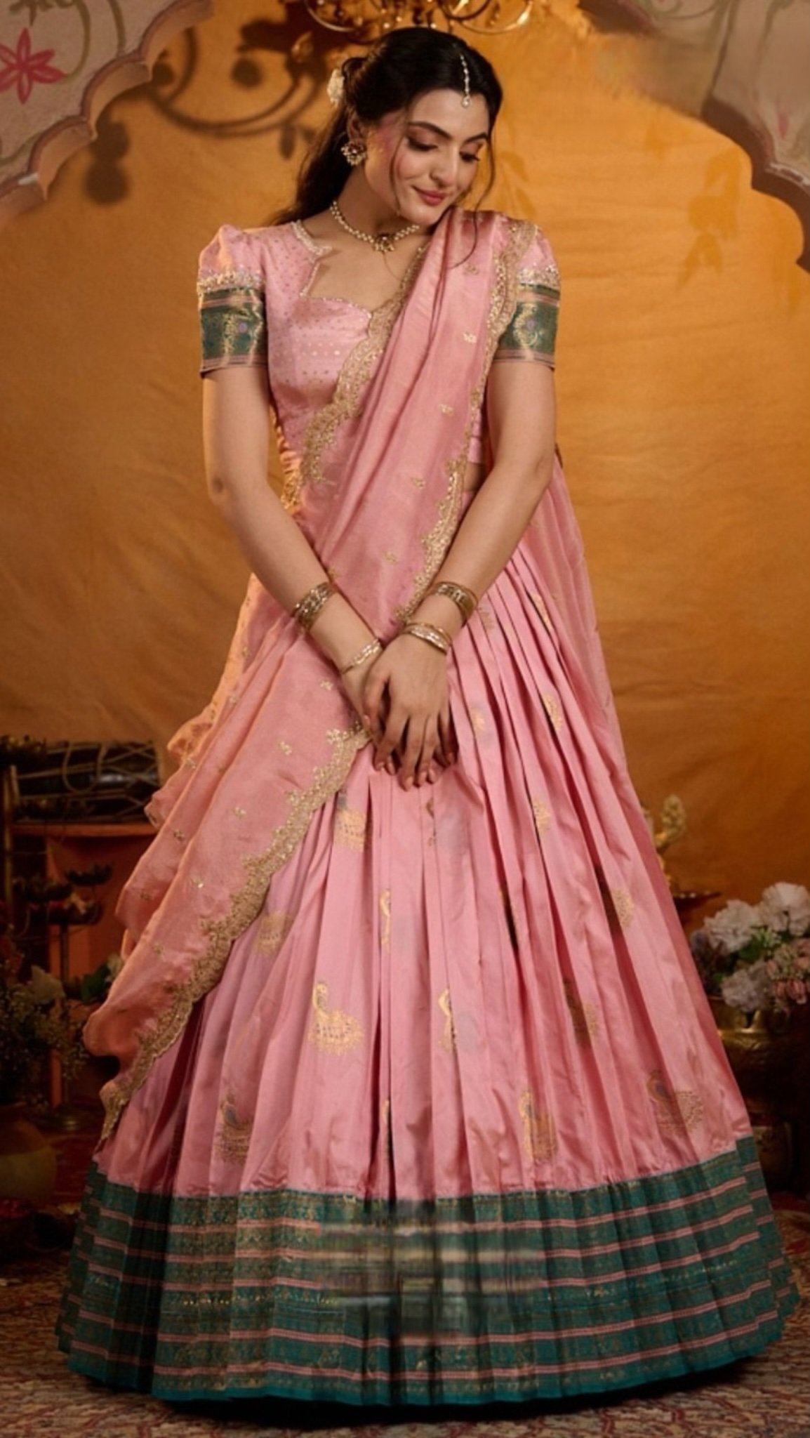 Sumitha Half Saree in Baby Pink - Image 2