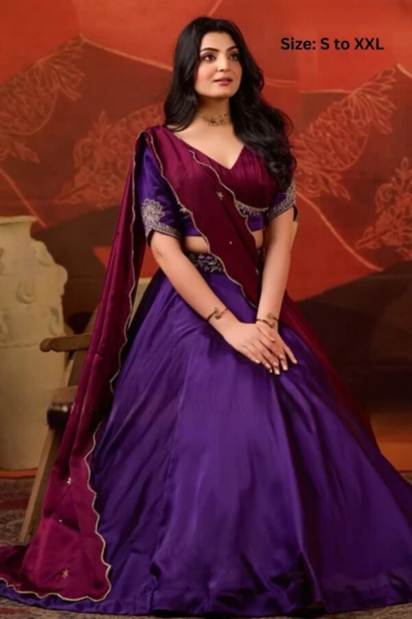 Ariia Lehenga Set in Purple - Image 6