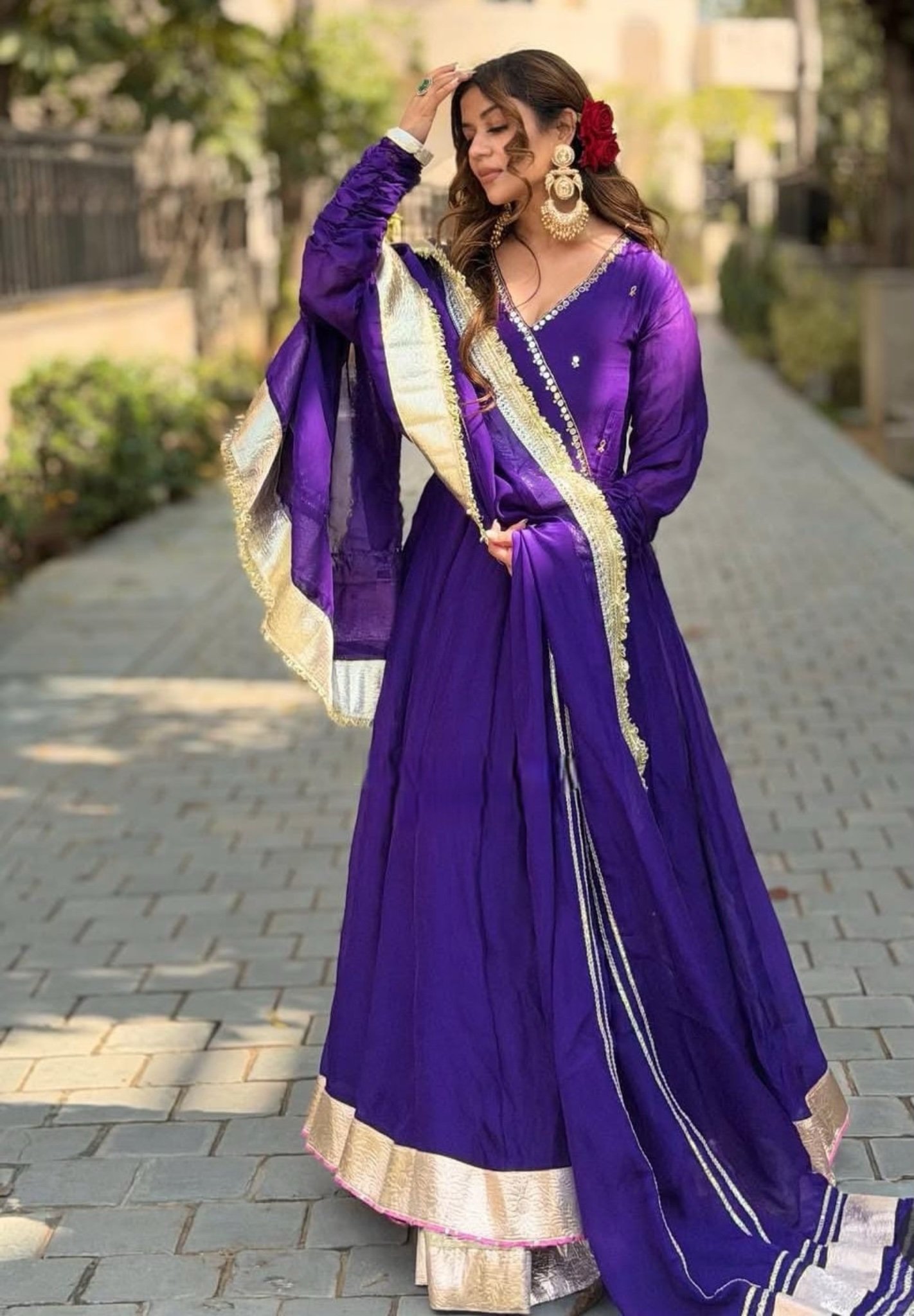 HASEENA - Purple Georgette suit set - Image 1