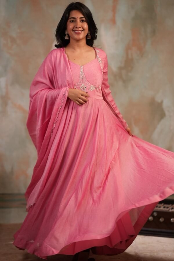 Ramiya Crush Silk Anarkali - Image 4