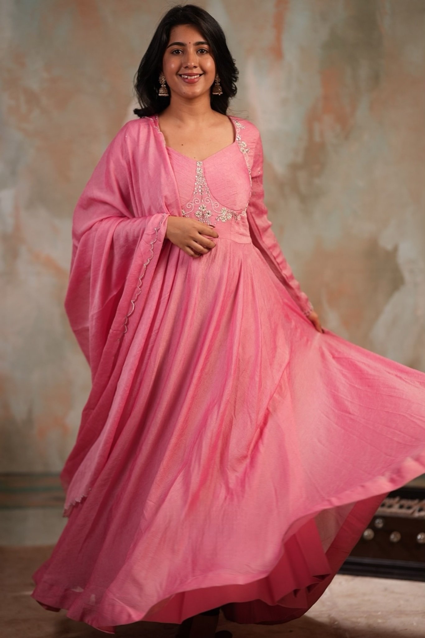 Ramiya Crush Silk Anarkali - Image 4