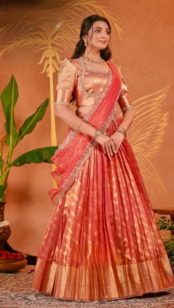 Maya tissue zari lehenga