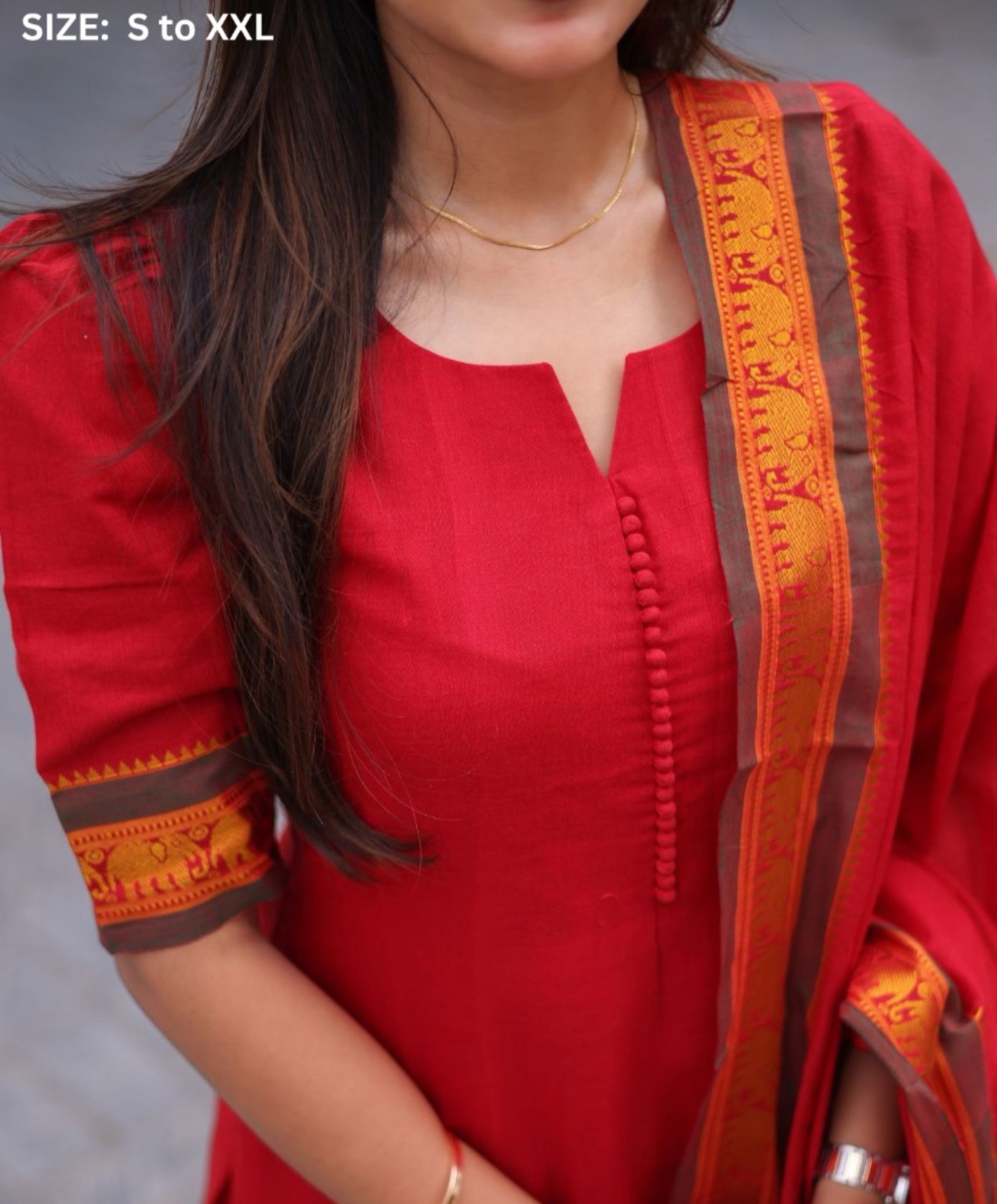 Rakshitha Kurta Set in Red - Image 4