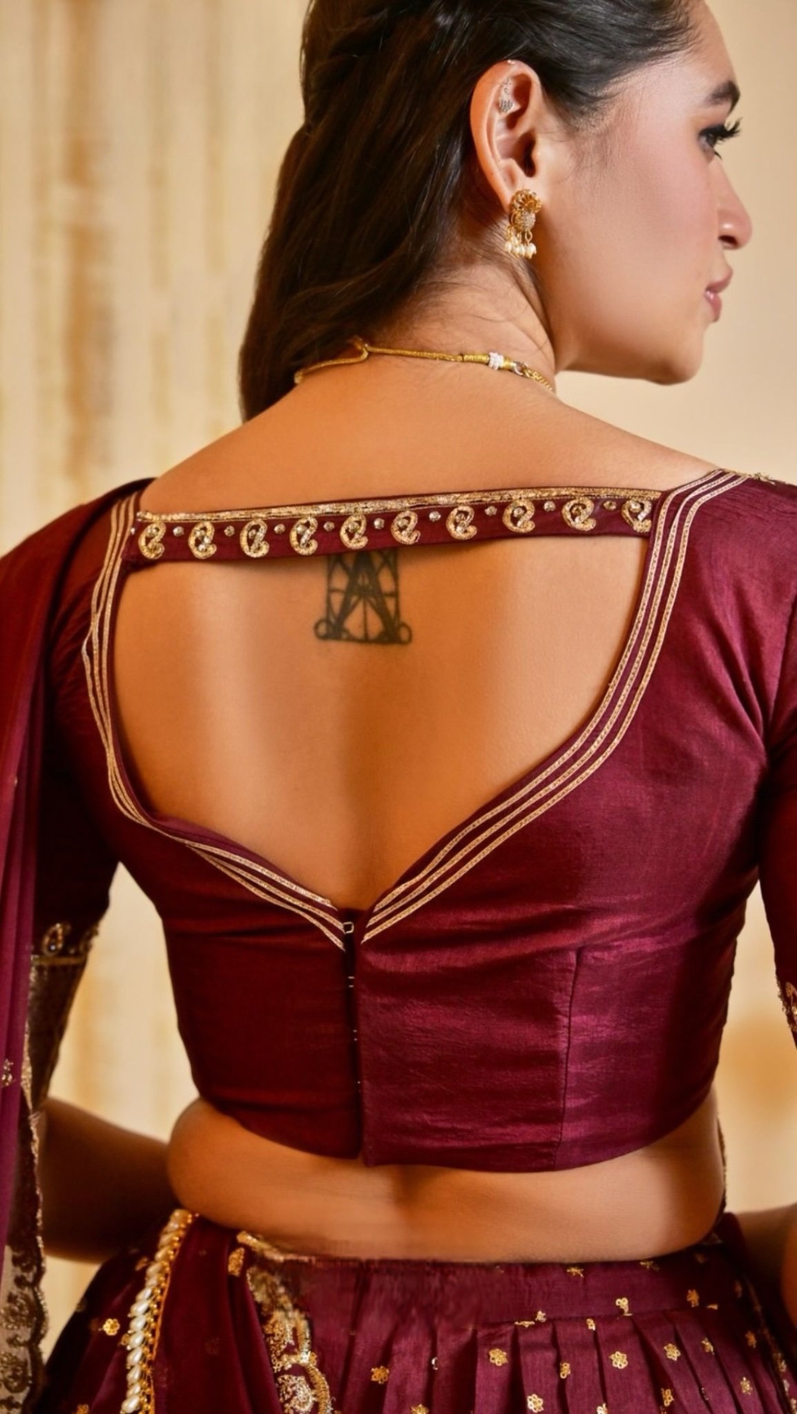 Manishaa Maroon Viscose Dola Lehenga Set - Image 5