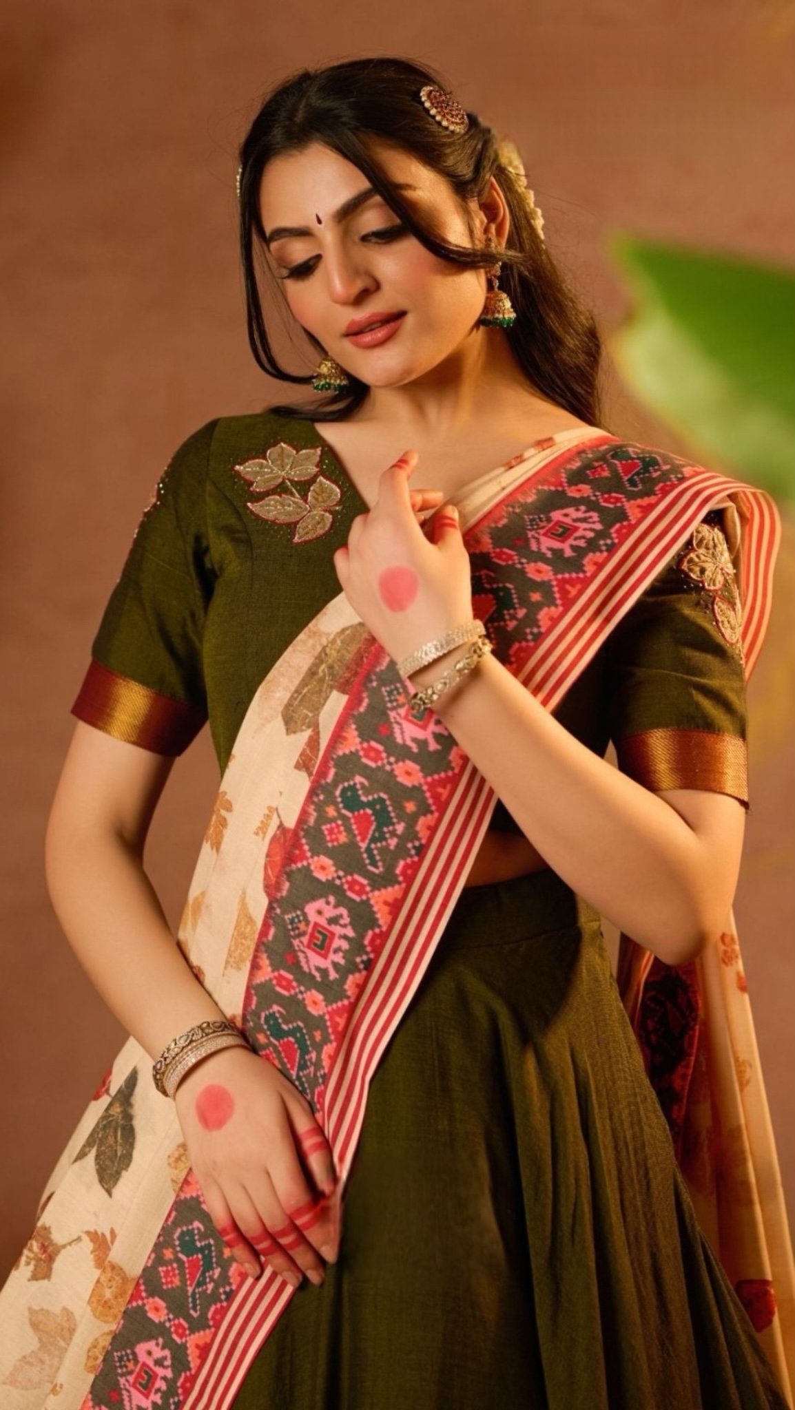 Tharvikha Lehenga Set in Mehendi - Image 5