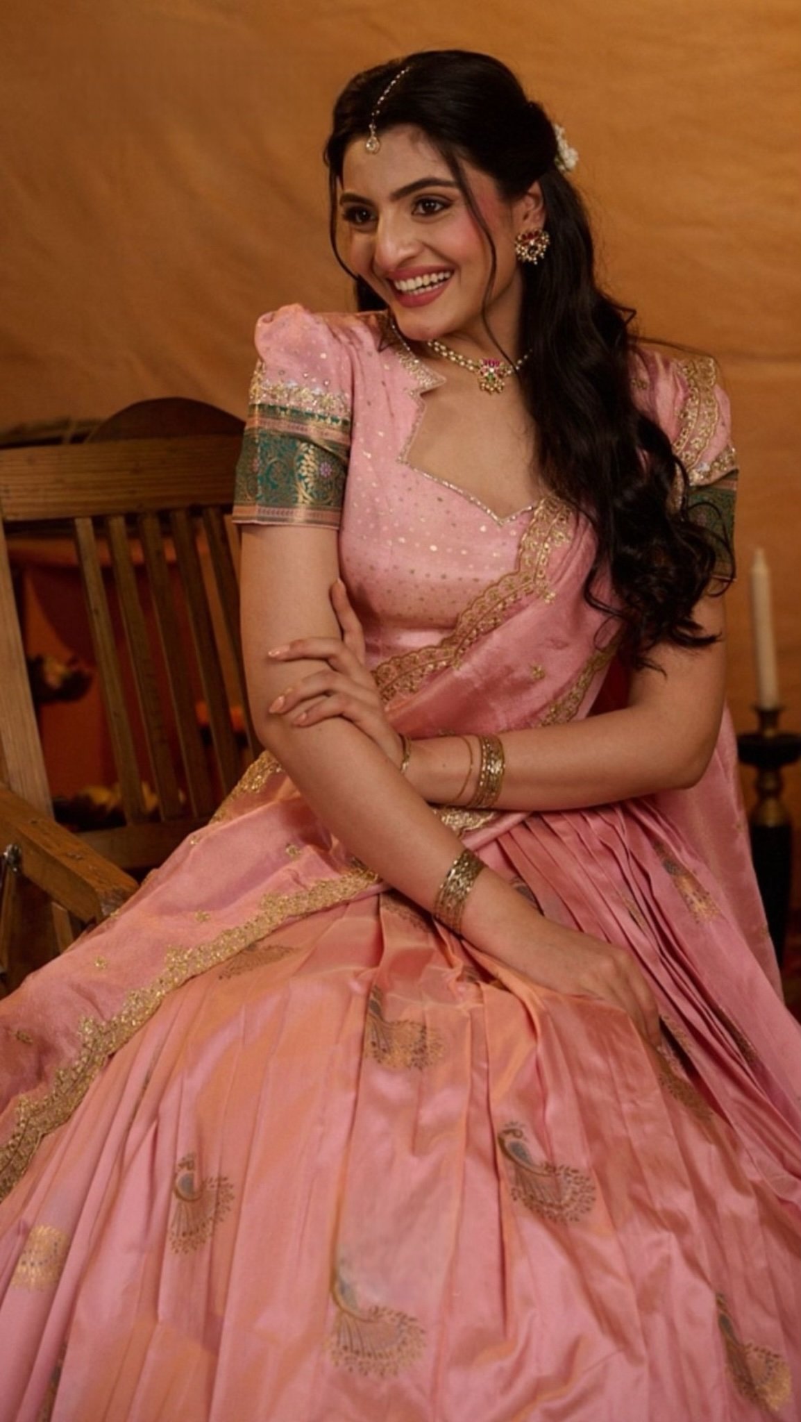 Sumitha Half Saree in Baby Pink - Image 3