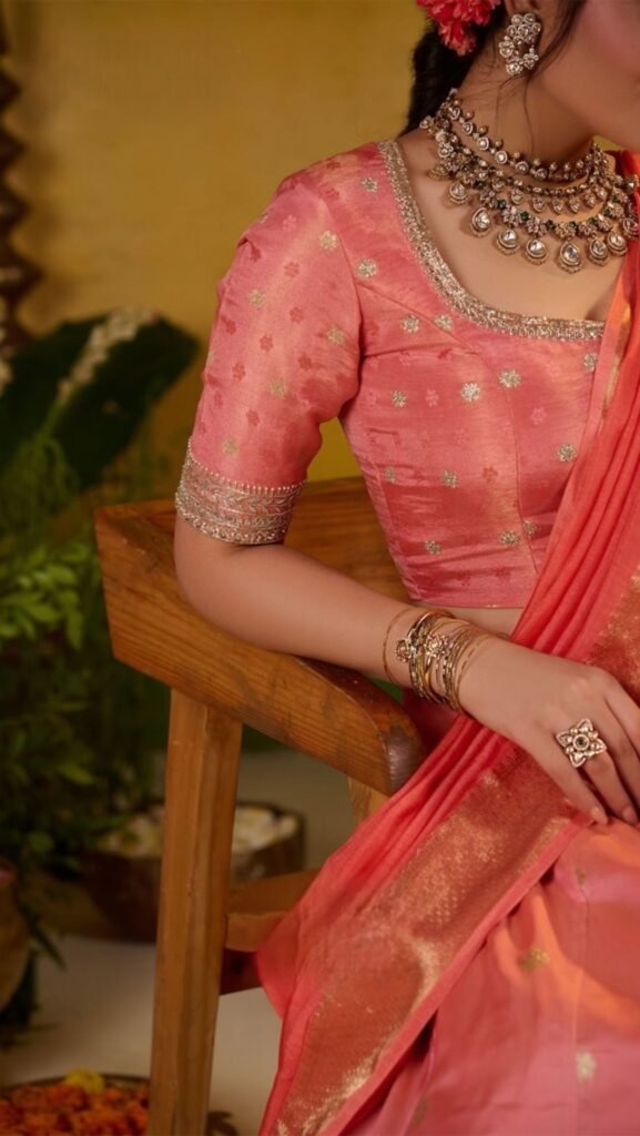 Sobhita Soft Silk Half Saree Pastel Pink Lehenga
