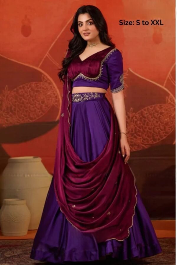 Ariia Lehenga Set in Purple - Image 5