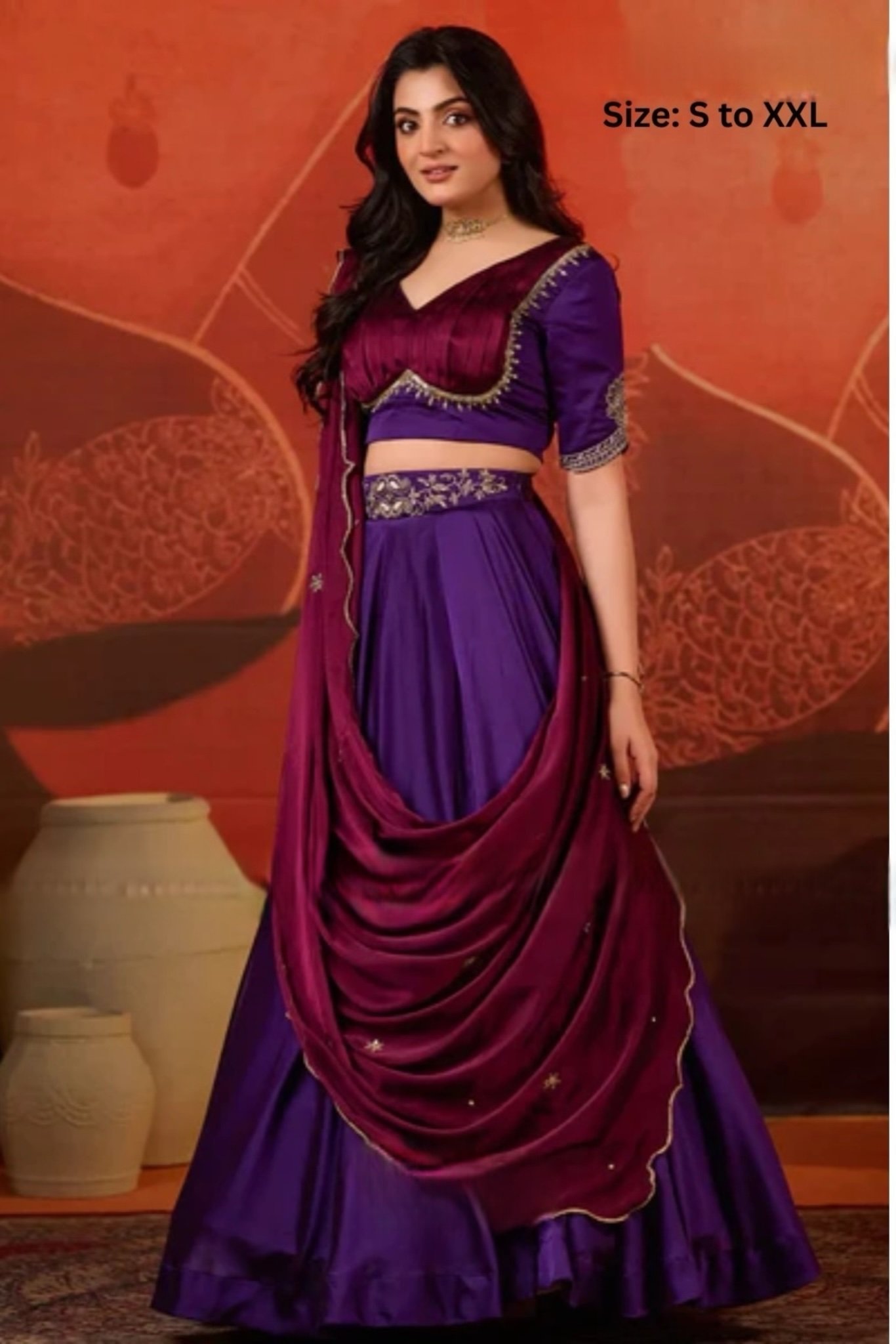 Ariia Lehenga Set in Purple - Image 5