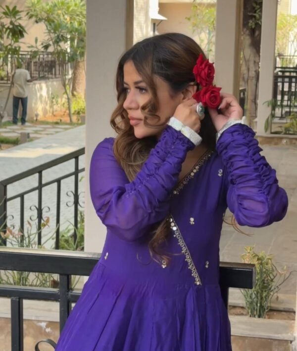HASEENA - Purple Georgette suit set - Image 3