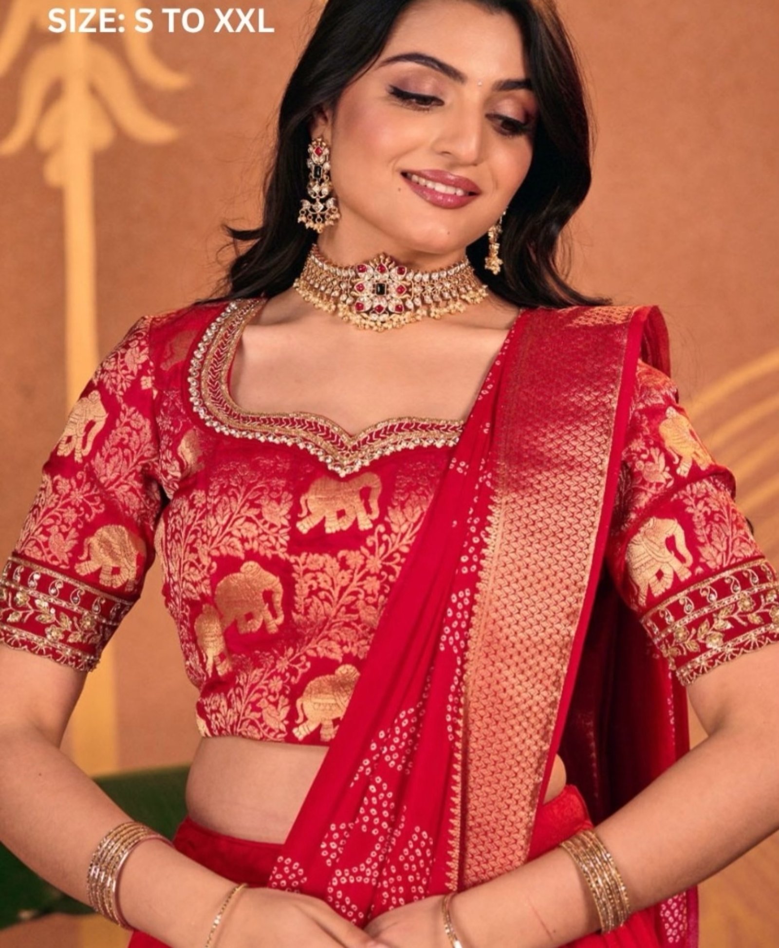 MANGAI Bridal Red lehenga - Image 5