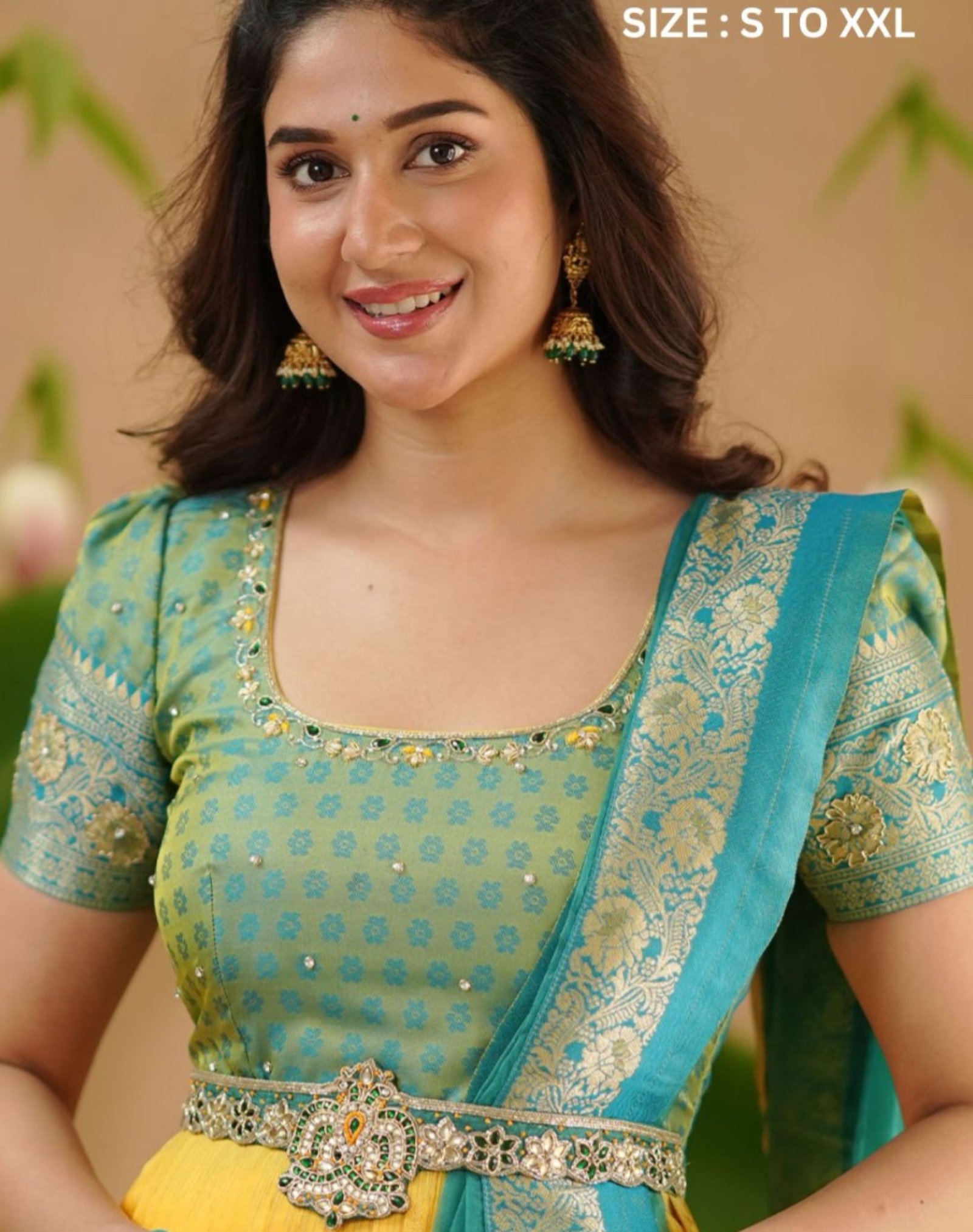 Yaana Banarasi Silk Pattu Dress in Yellow - Image 2