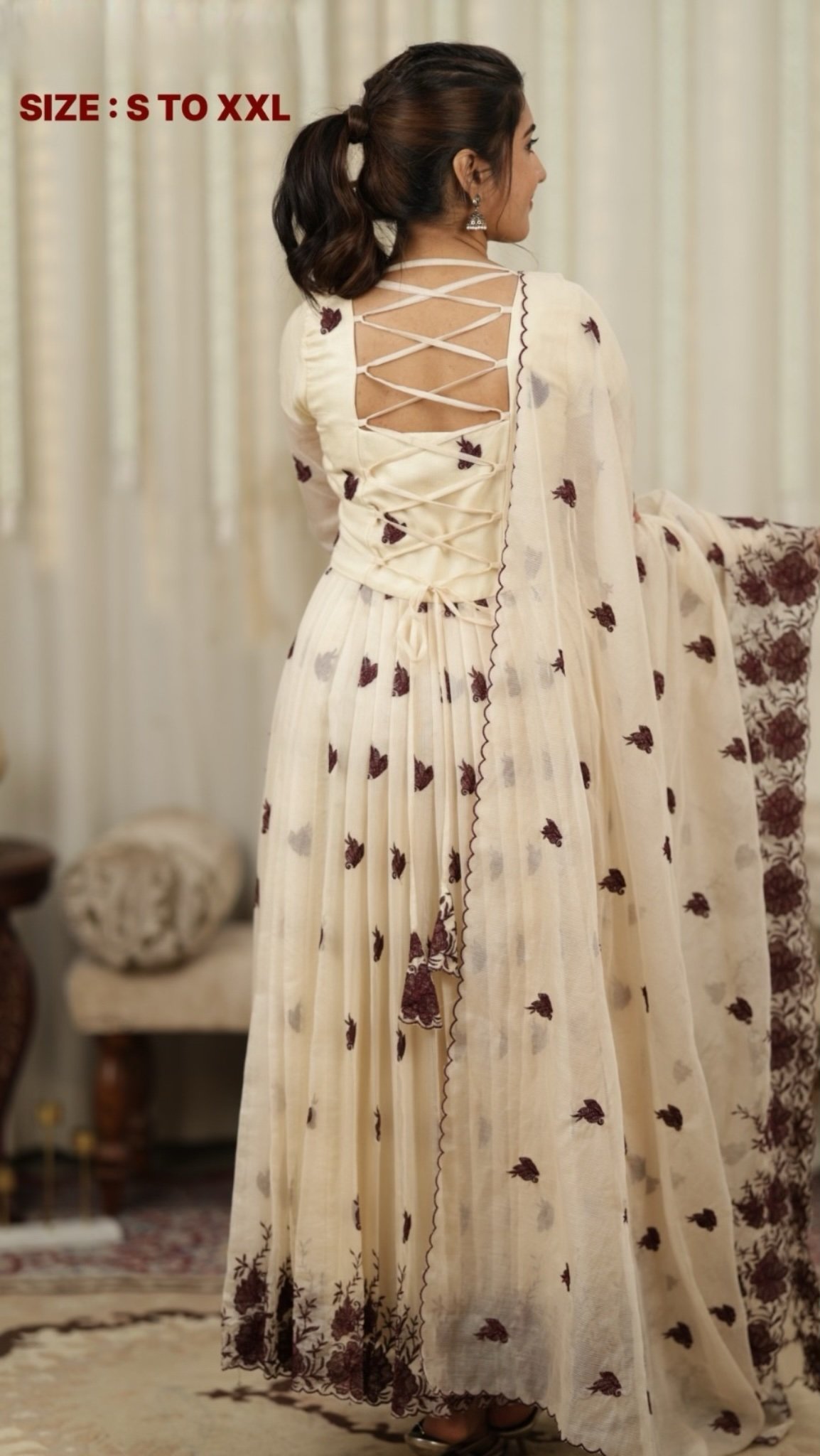Sahana kota embroidered Anarkali Set - Image 3