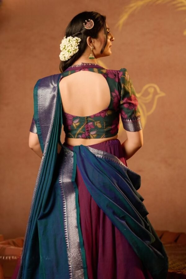 Ranjhana Lehenga Set in Wine - Image 5