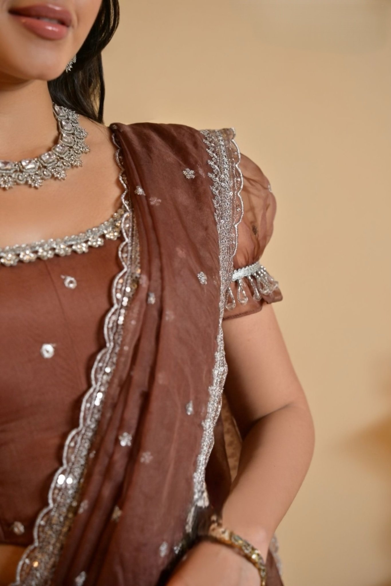 Shasha Lehenga Set in Brown - Image 4