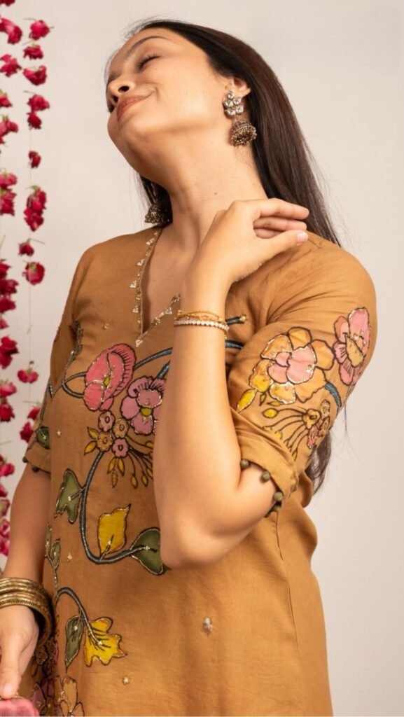 Rishha Kurta Set In Ochre Yellow