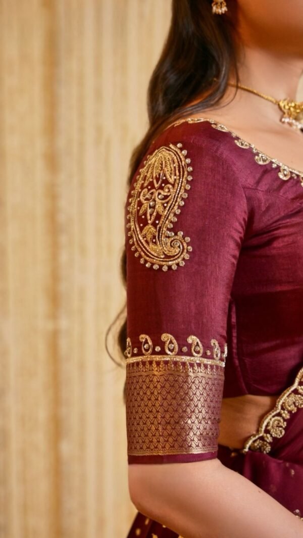 Manishaa Maroon Viscose Dola Lehenga Set - Image 6