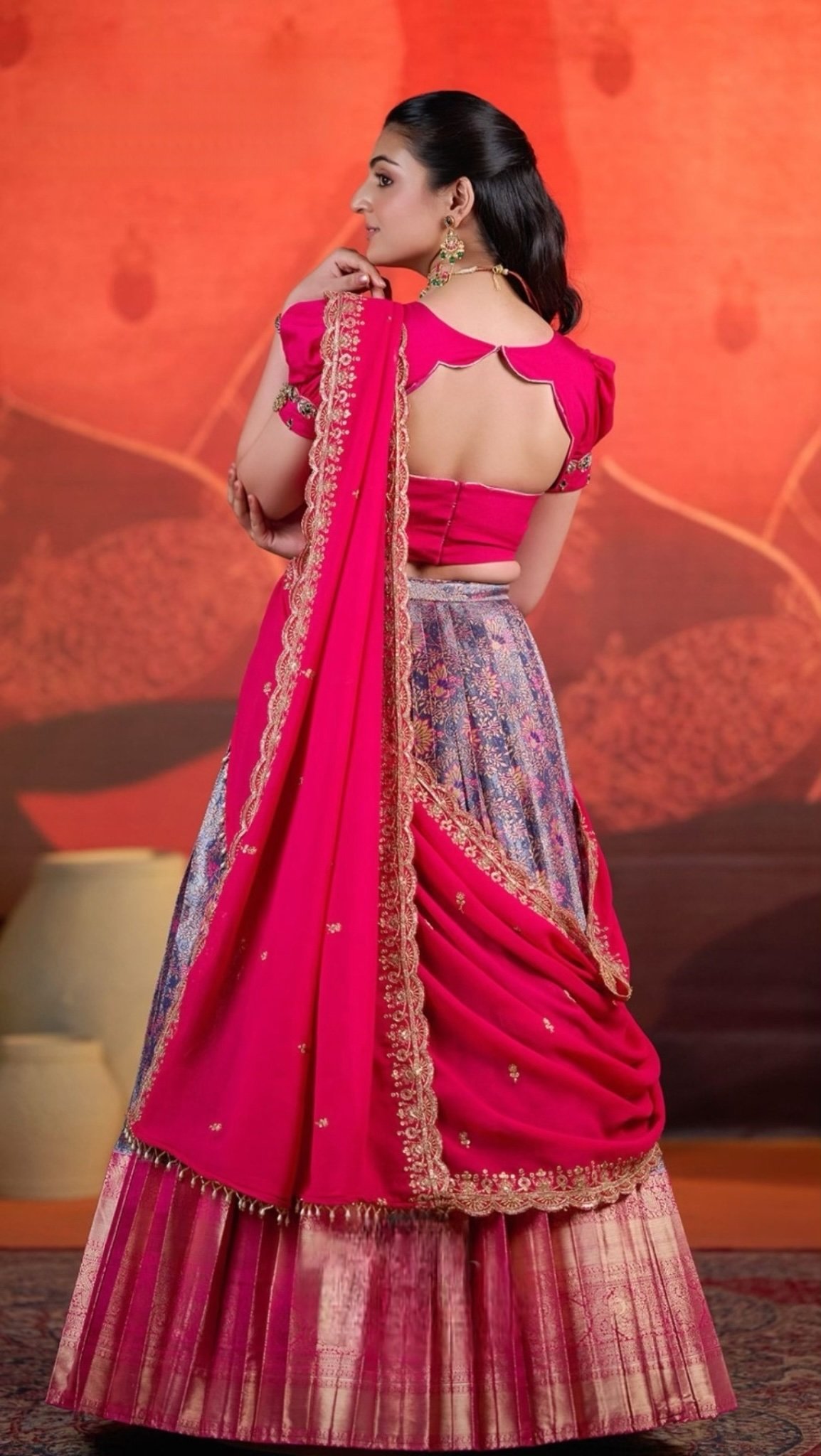 Rahana Banarasi Lehenga Set in PInk - Image 5