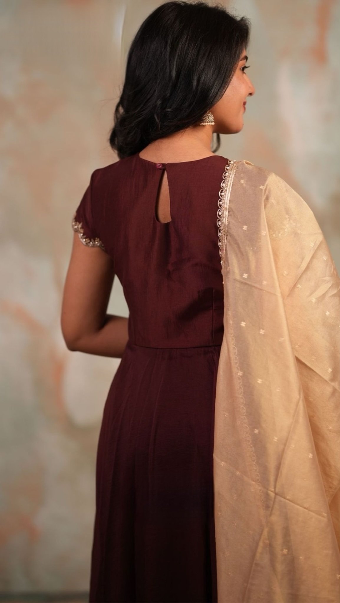 Padmini Chanderi Silk Anarkali Dress - Image 5