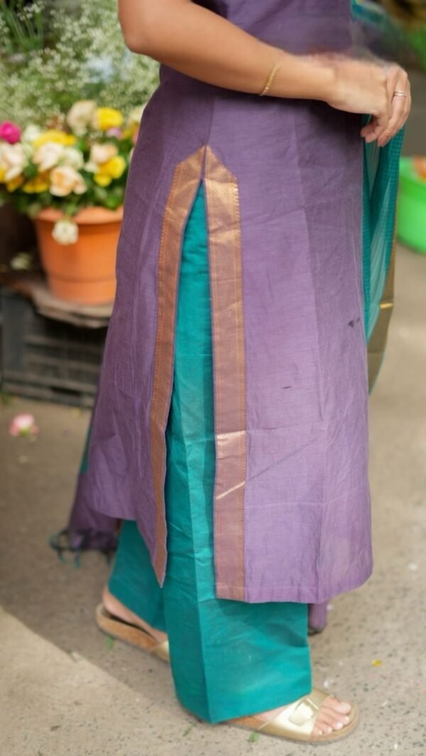 Tharani Handloom Purple Suit Set - Image 5
