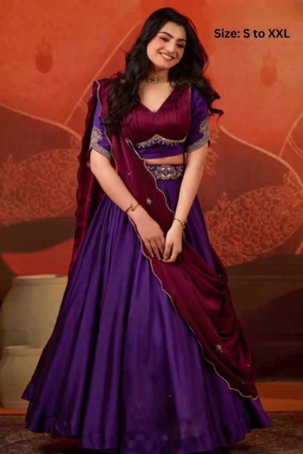 Ariia Lehenga Set in Purple - Image 2