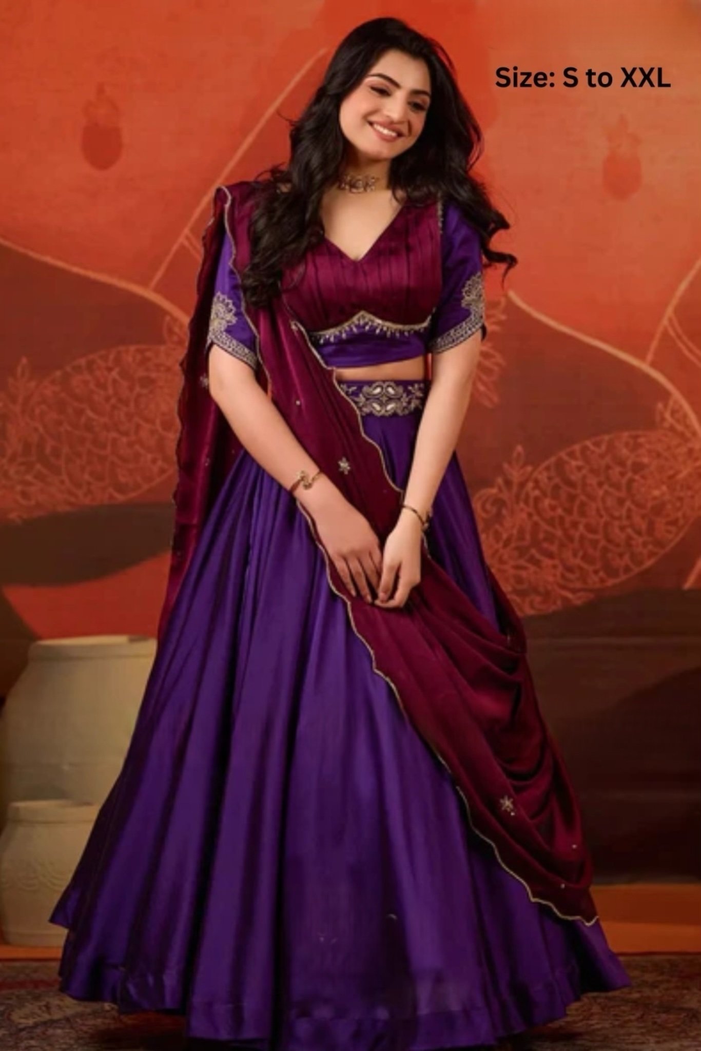 Ariia Lehenga Set in Purple - Image 2