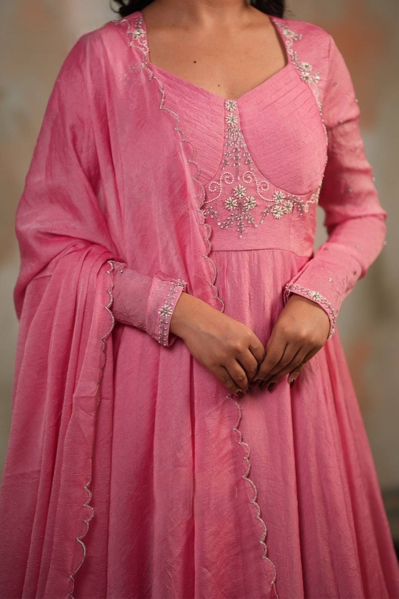 Ramiya Crush Silk Anarkali - Image 6