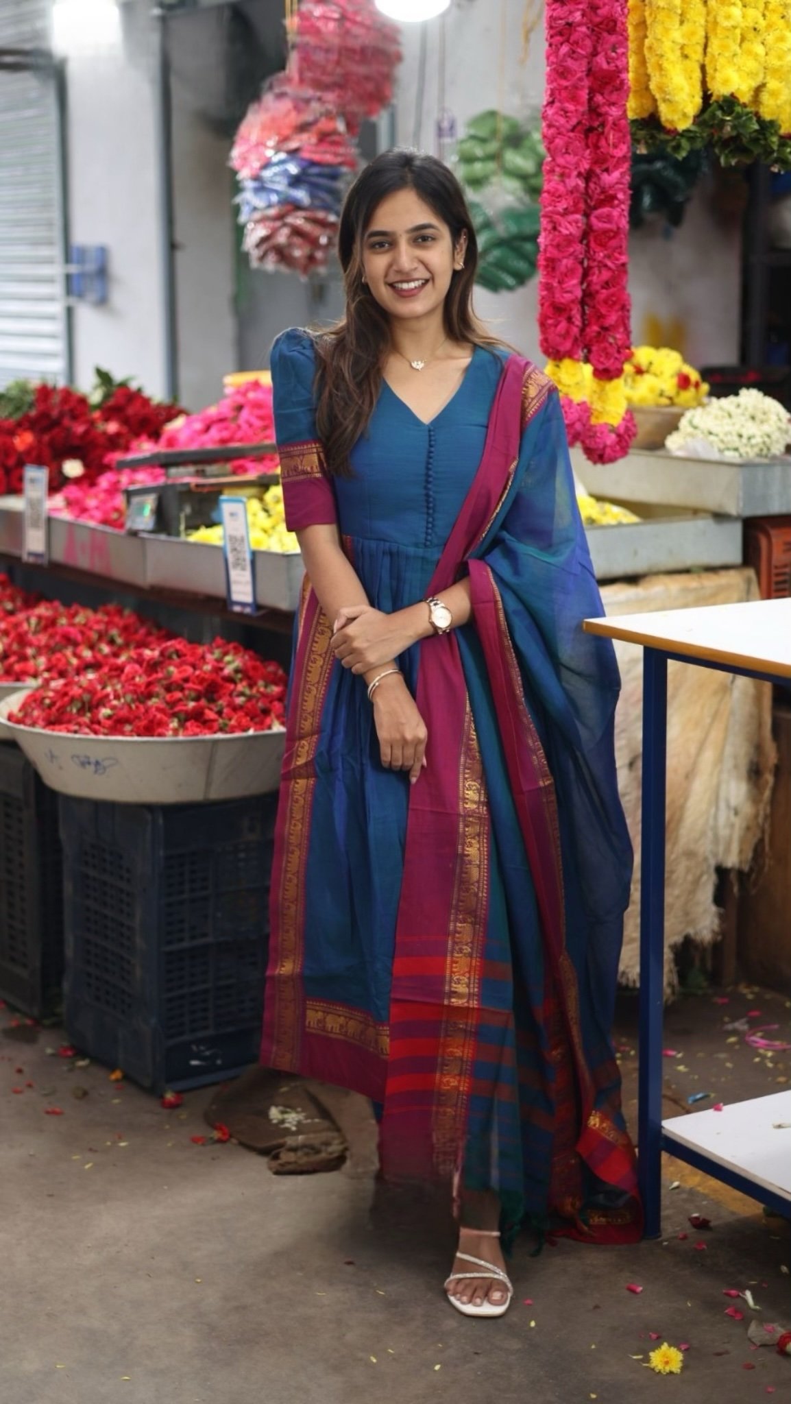 Saanvi Peacock Blue Suit Set - Image 1