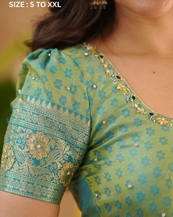 Yaana Banarasi Silk Pattu Dress in Yellow - Image 4