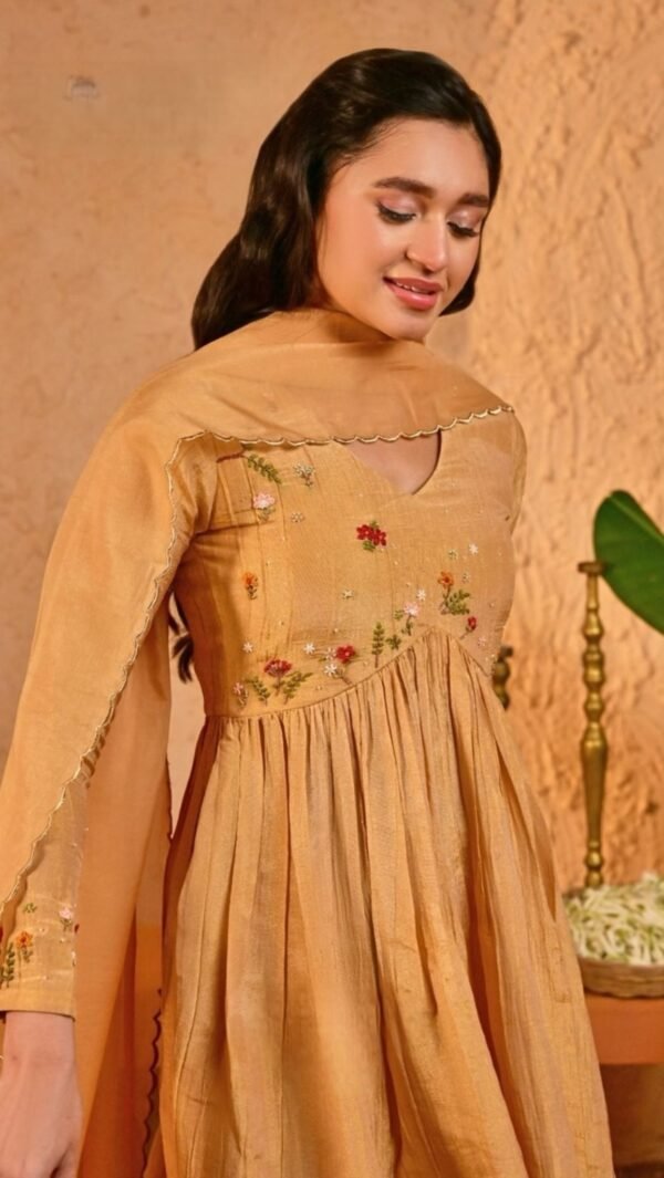 Kamini Kurta Plazo In Yellow - Image 6